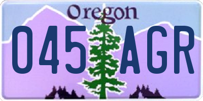 OR license plate 045AGR