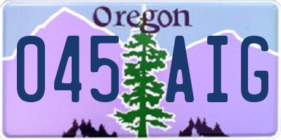 OR license plate 045AIG