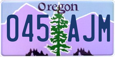 OR license plate 045AJM