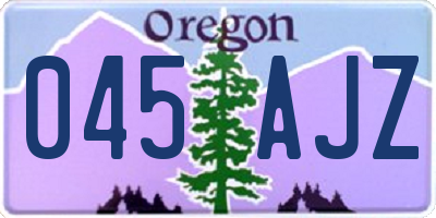 OR license plate 045AJZ
