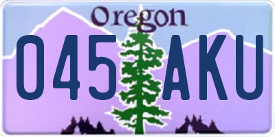 OR license plate 045AKU