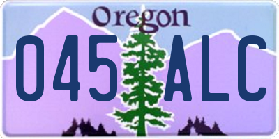 OR license plate 045ALC