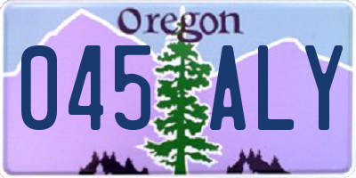 OR license plate 045ALY