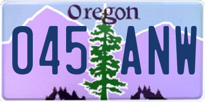 OR license plate 045ANW