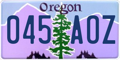 OR license plate 045AOZ