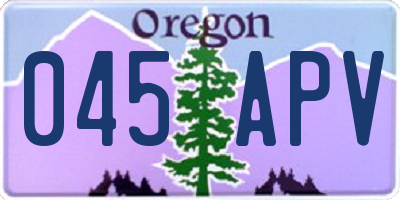 OR license plate 045APV