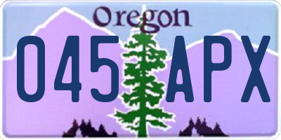 OR license plate 045APX