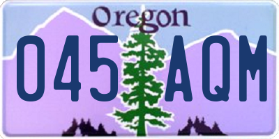 OR license plate 045AQM