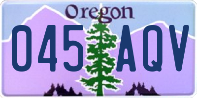 OR license plate 045AQV