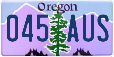 OR license plate 045AUS