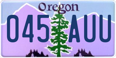 OR license plate 045AUU