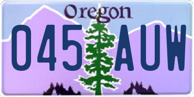OR license plate 045AUW