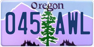 OR license plate 045AWL