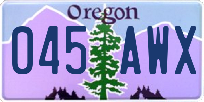 OR license plate 045AWX
