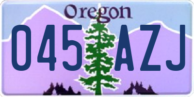 OR license plate 045AZJ