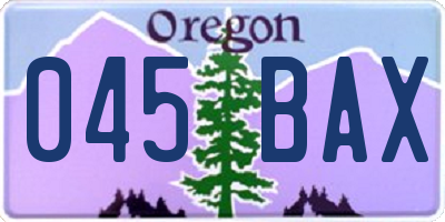 OR license plate 045BAX
