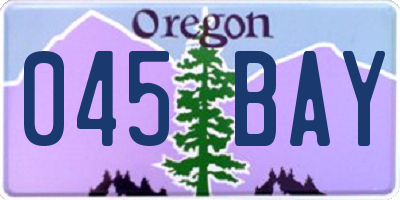 OR license plate 045BAY
