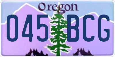 OR license plate 045BCG