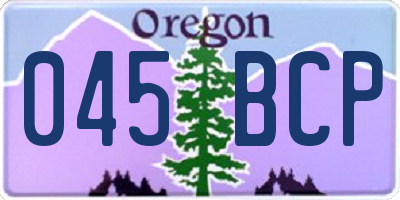 OR license plate 045BCP