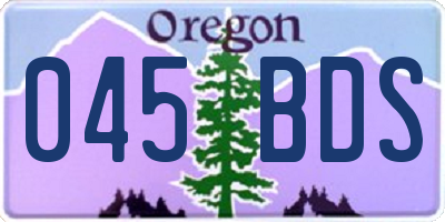 OR license plate 045BDS