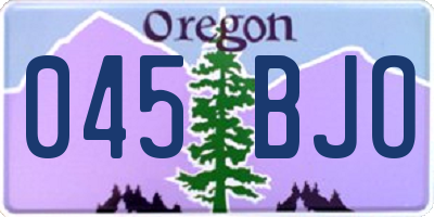OR license plate 045BJO