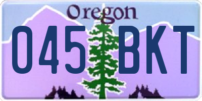 OR license plate 045BKT