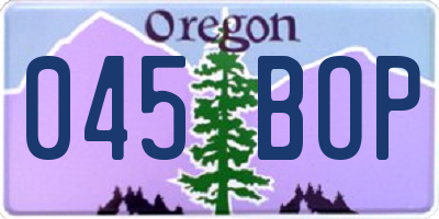 OR license plate 045BOP