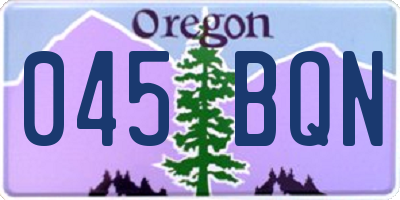 OR license plate 045BQN
