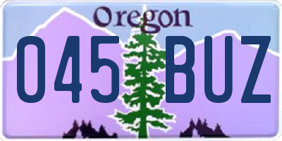 OR license plate 045BUZ