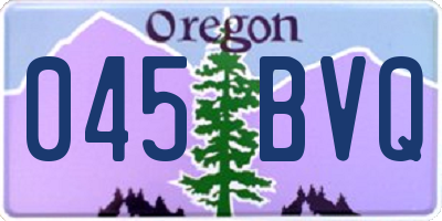 OR license plate 045BVQ