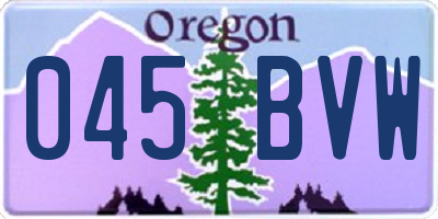OR license plate 045BVW