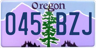 OR license plate 045BZJ