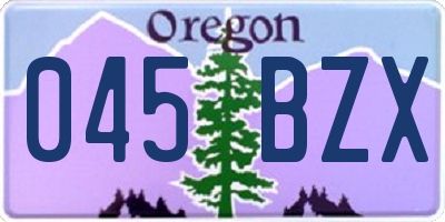 OR license plate 045BZX