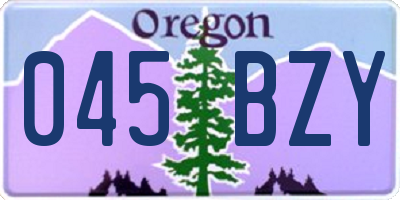 OR license plate 045BZY