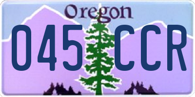 OR license plate 045CCR