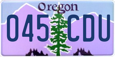 OR license plate 045CDU