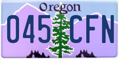 OR license plate 045CFN