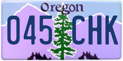 OR license plate 045CHK