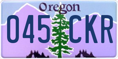 OR license plate 045CKR