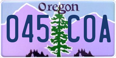 OR license plate 045COA