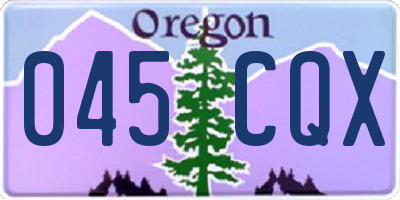 OR license plate 045CQX