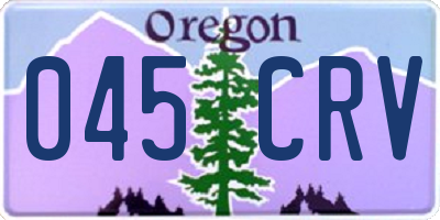 OR license plate 045CRV
