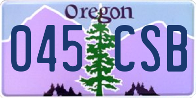 OR license plate 045CSB