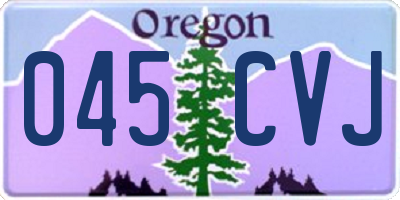 OR license plate 045CVJ