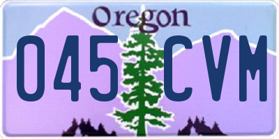 OR license plate 045CVM