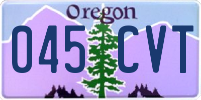OR license plate 045CVT