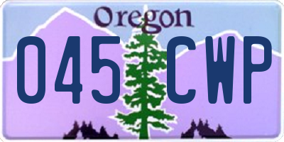 OR license plate 045CWP