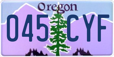 OR license plate 045CYF