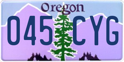 OR license plate 045CYG