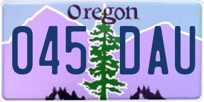 OR license plate 045DAU